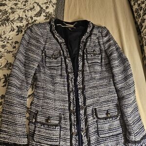 White House Black Market Black and White Tweed Blazer